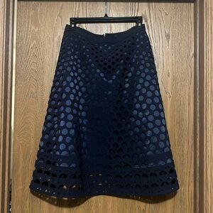 Navy Jcrew Polka Dot Cut out skirt